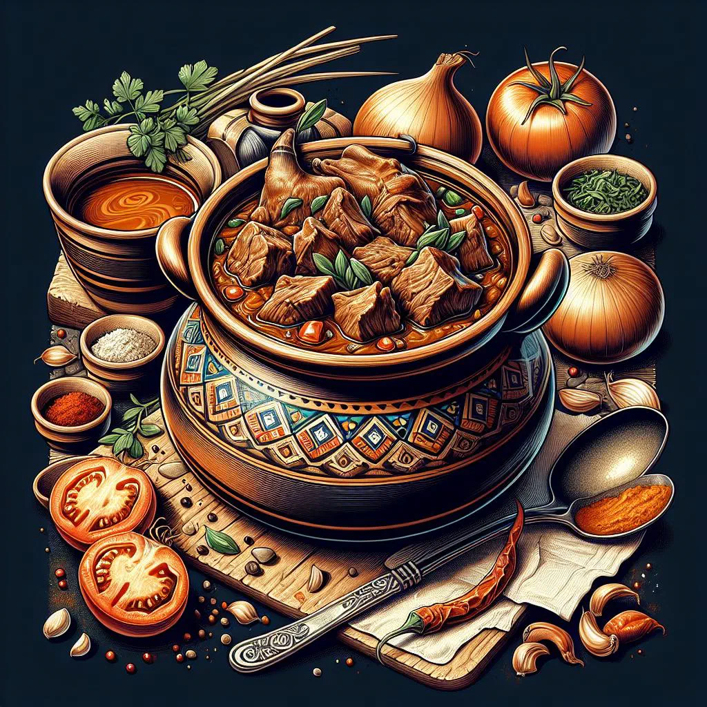 Emirati lamb thareed with tender lamb in spiced broth over soaked flatbread