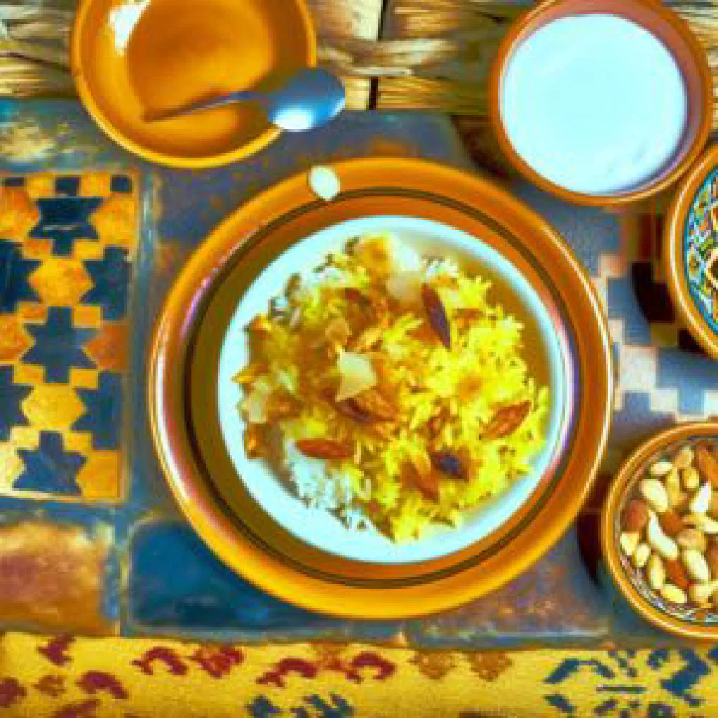 Fragrant Jisheed rice with tender spiced meat and saffron