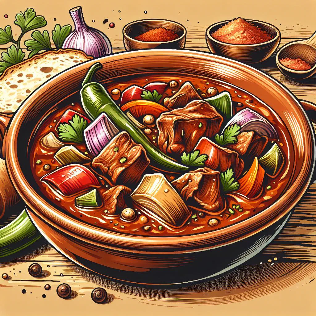 A hearty bowl of guiso criollo beef and vegetable stew
