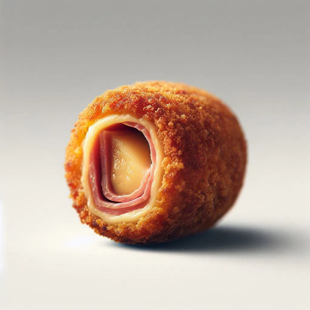 Golden, crisp ham croquettes served on a plate