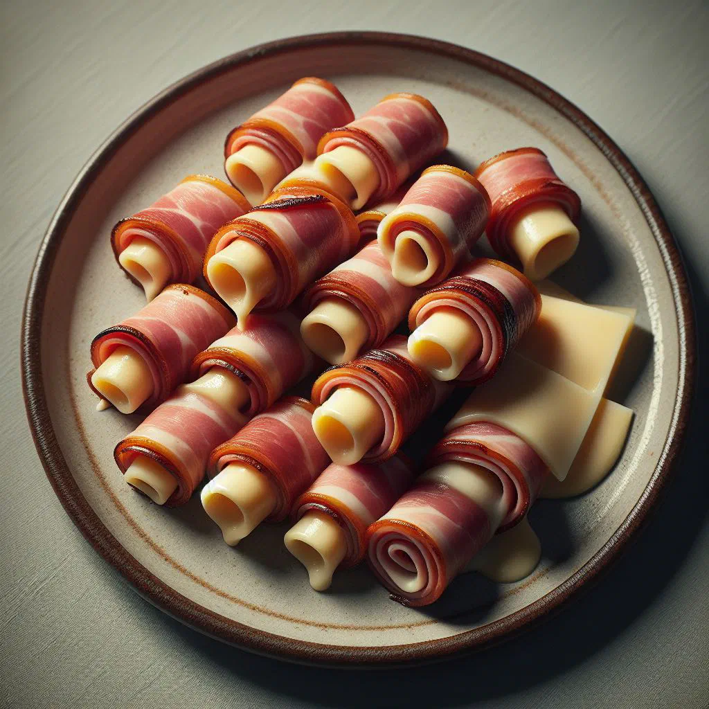 Golden pan-fried ham and cheese rolls garnished with fresh herbs