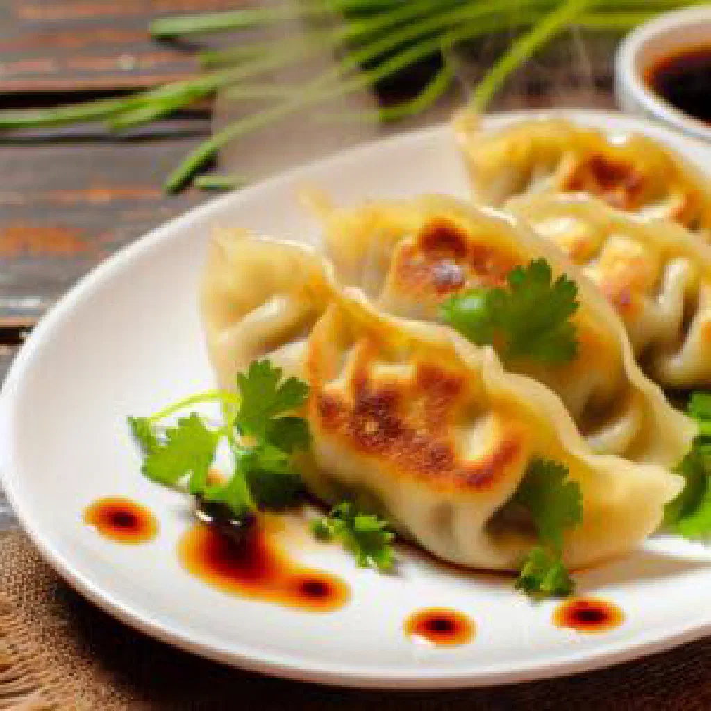 Golden pan-fried tukhum barak dumplings with a savoury egg filling