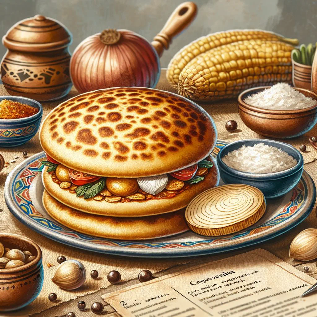 Stuffed Venezuelan arepas filled with shredded beef, cheese and avocado