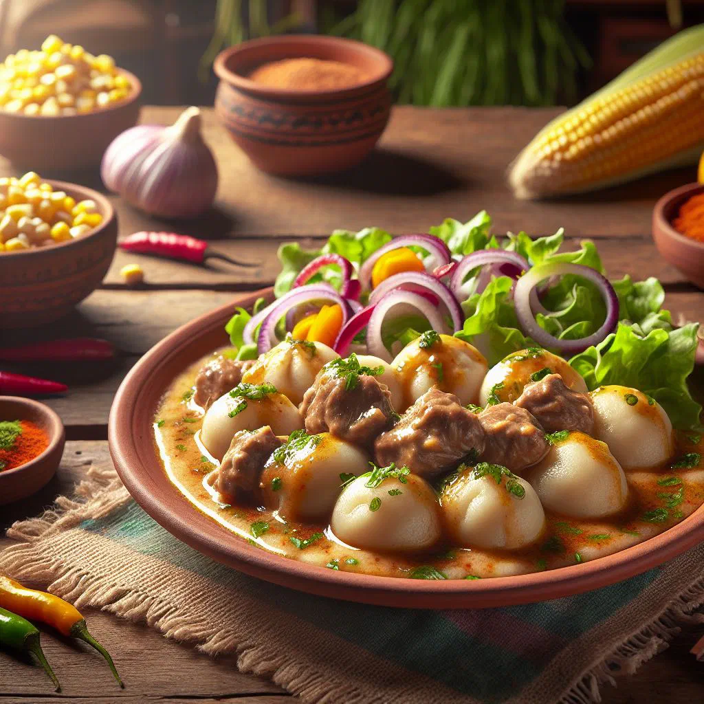 Venezuelan bollitos pelones corn dumplings with a savoury meat filling