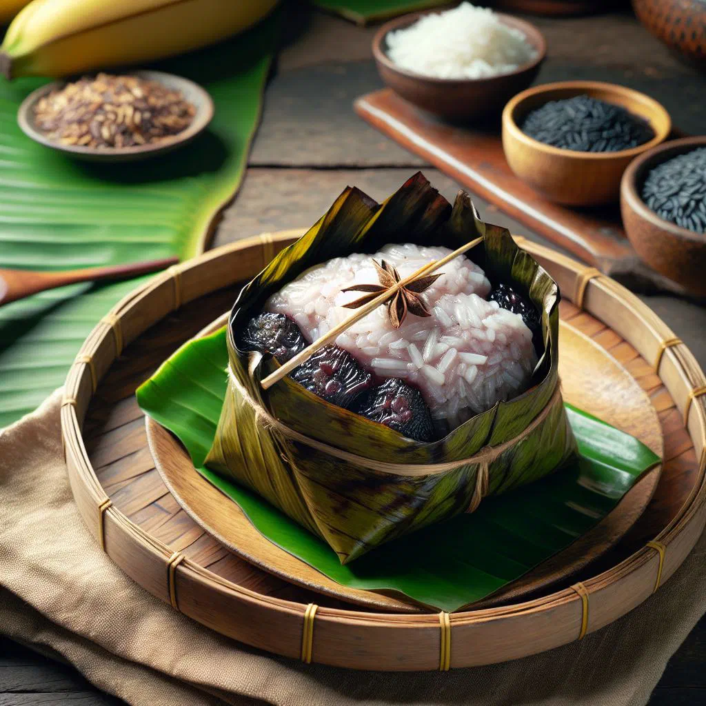 Steamed Banh Gai Nhan Dua rice cakes with sweet coconut filling