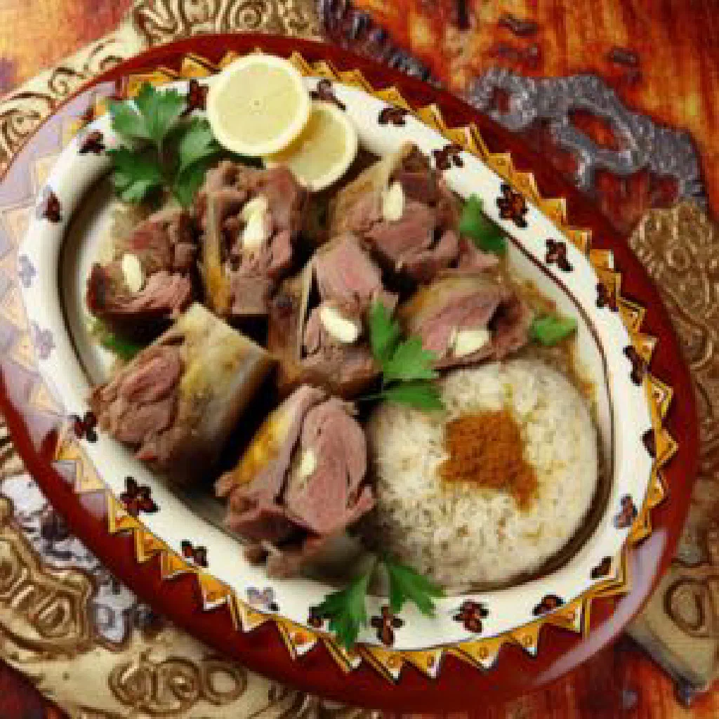 Marinated Yemeni al-hanith lamb served with flatbread