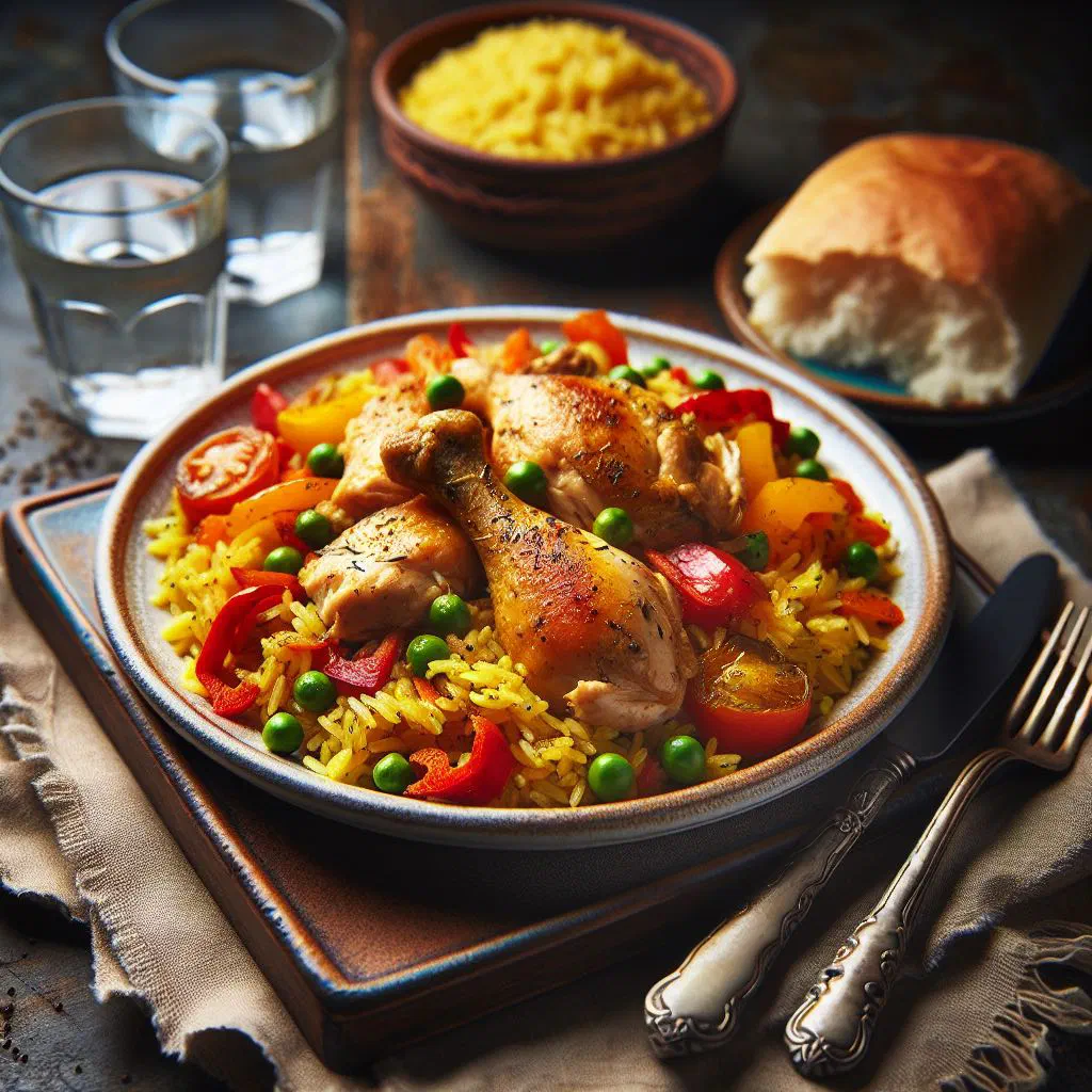 Chicken zurbian with fragrant spiced basmati rice and tender chicken