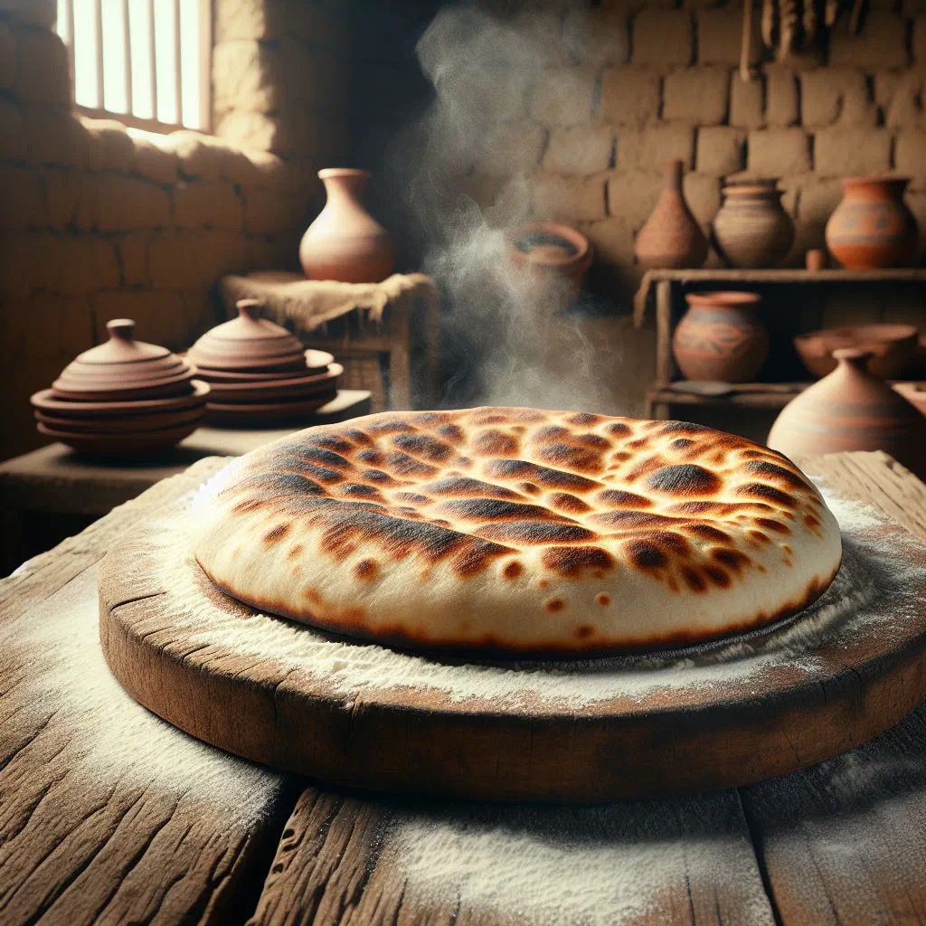 Golden, crisp Yemeni malawah flatbread served warm on a plate