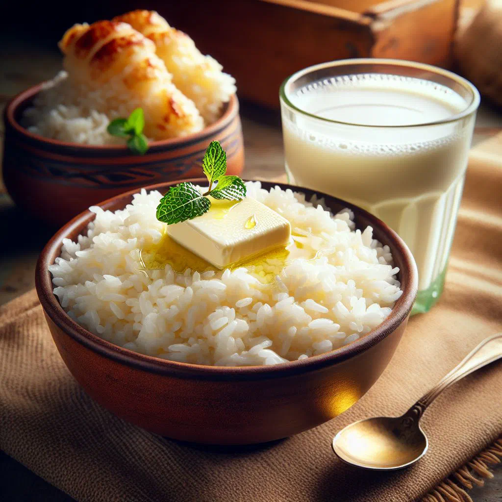Creamy Yemeni rice and milk pudding topped with cinnamon and raisins