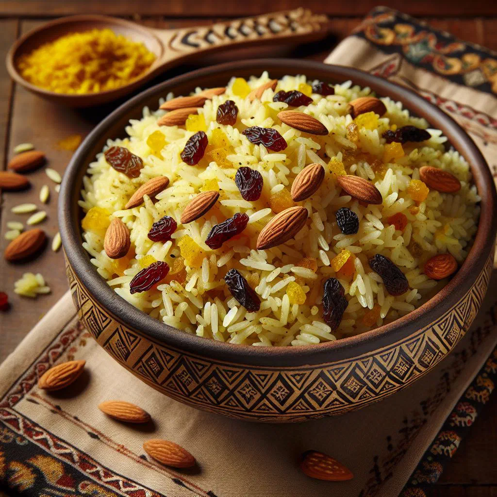 Fragrant Yemeni spiced rice pilaf with tender meat and warm spices