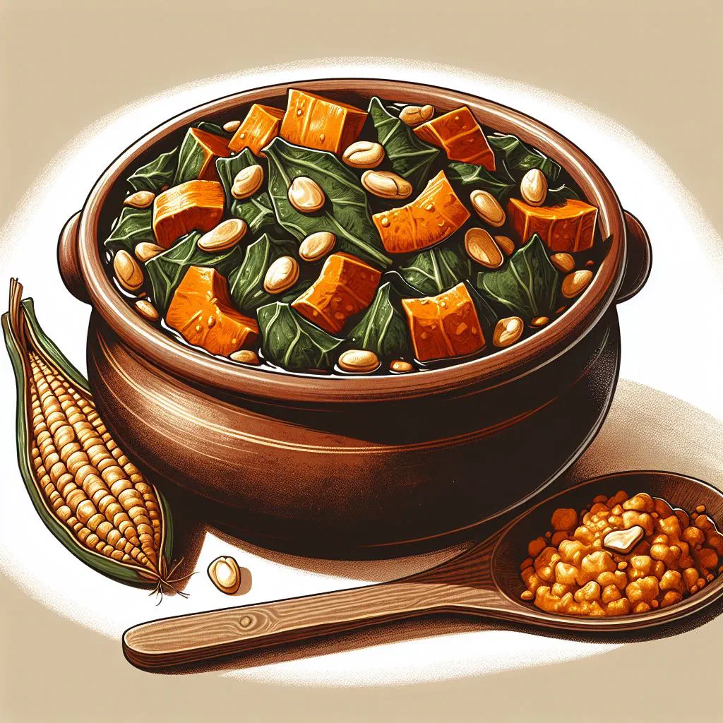 Creamy pumpkin and maize meal nhopi served warm in a bowl