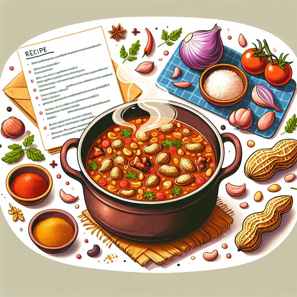 Creamy peanut butter stew with vegetables in a deep bowl