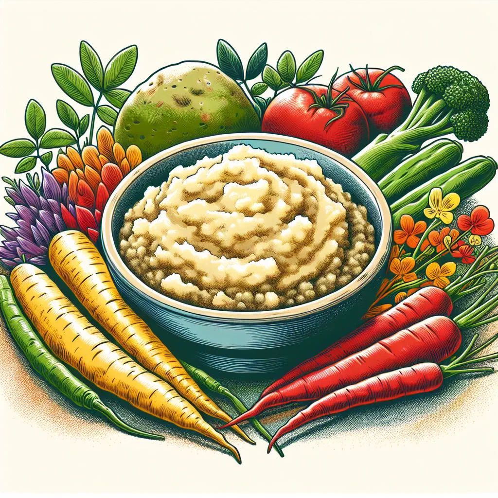 Bowl of white sadza maize porridge served with dark green wild vegetables